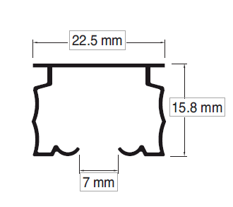 Profil Rail rideau multifontion 22x16