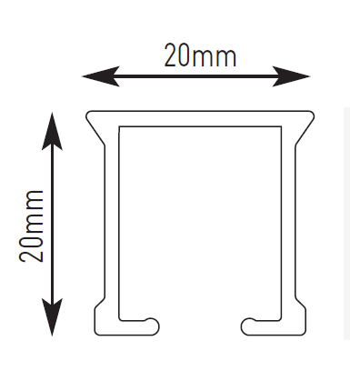 100 Glisseurs roulement bille Ø20 mm rail CS - Blanc